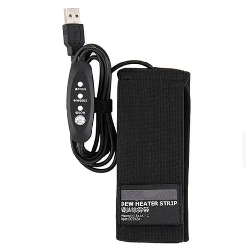 Lens Dew Heater - Lens Defogging Heater, USB Dew Heater Heating Strip | USB Dew Heater Heating Strip, USB Lens Heater Warmer with 3 Heat Settings, Lens Warmer for Digital Cameras, Telescopes, Viewf