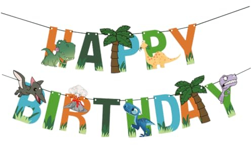 MUSISALY Cartoon Dinosaurier Geburtstag Banner Verschiedene Farben Brief Banner Lieferungen