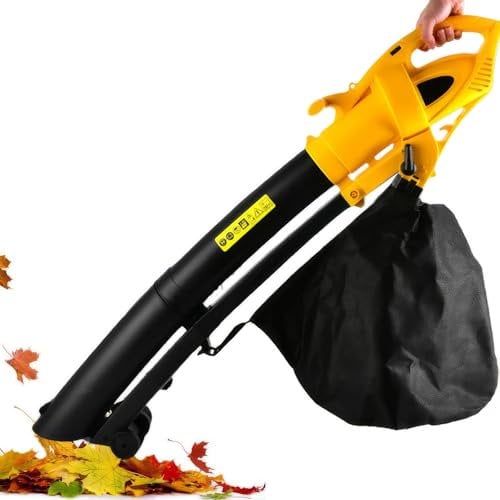 Aspirateur et souffleurs de jardin électriques, souffleur et aspirateur de feuilles de jardin 3000 W, aspirateur de feuilles de jardin avec sac de collecte de feuilles de 35 L, sangle de transport