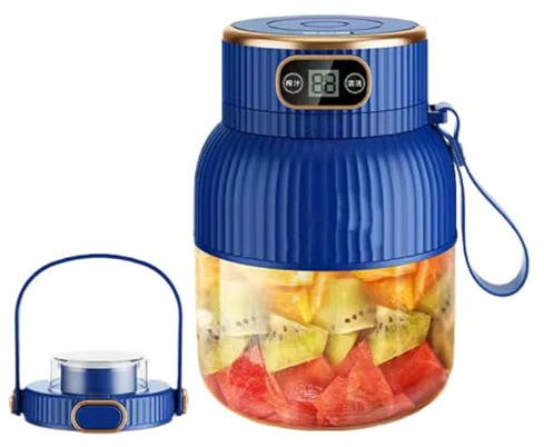 Portable Juicer Blender, 600ml Juicer Machine, USB Rechargeable Juicer, Fruit Juice Mixer, Digital Display Blender, Food Processor Blender, Smoothie Maker, Rechargeable Juicer Blender