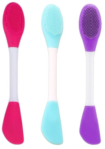 Spazzola pulizia viso, 3 Pezzi Spazzola Viso Pulizia Doppia faccia Spazzola Pulizia Viso in Silicone, manuali per la pulizia del viso, in morbido silicone, per il viso e spazzola esfoliante viso