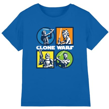 Star Wars Boy's Clone Wars Grid Unisex Kids T Shirt T-Shirt