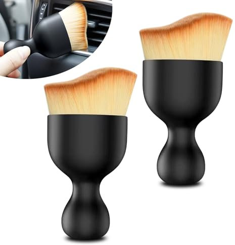 Car Detailing Brushes, 2pcs Car Interior Dust Sweeping Soft Brush, Ultra Soft Bristle Car Interior Detailing Brush, Scratch Free Car Brush Interior Car crevice Dust Brush for Automotive Dashboard