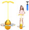 Hengrongshen Pogo Ball mit Griffen, Pogo Stick Hüpfball für Kinder, Hüpfstange mit Luftpumpe, Pogo Ball zum Training des Gleichgewichts, Jump Spiel Geschenk für Kinder ab 6 Jahre (Gelb)