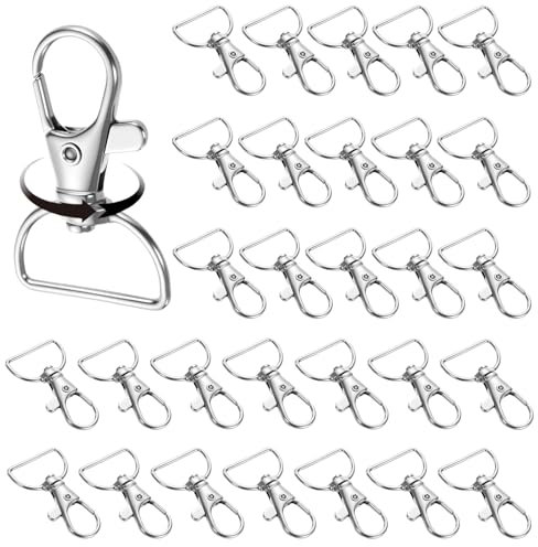 30 Pezzi Portachiavi Moschettone Girevole con D Ring Chiusura a Chiave Rotante Lega Ganci Lanyard Moschettone Piccoli Portachiavi Rotanti Anello Moschettoni Ganci Di Girevole Artigianato Fai Da Te