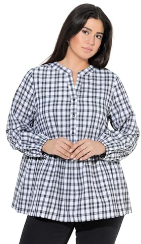 Ulla Popken Damen Bluse mit Karomuster Blusen