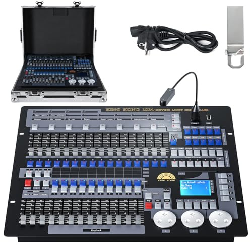 DMX 512 Controller, Lichtsteuerung mit Luftfahrtcontainern, unterstützt R20 Lichtbibliothek, 60 Szenen, 96 Scheinwerfer, Bühnenlichtkonsole, DJ-Lichtsteuerung zur Programmbearbeitung der Büh