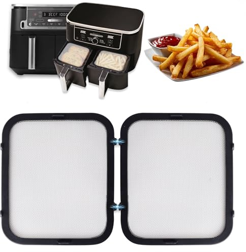 2 Stück Edelstahl Spritzschutz für Ninja Foodi Max Dual Zone AF400EU & AF451EU, Magnetischer Spritzschutz für Ninja Heißluftfritteuse Zubehör, Feinmaschiger Fettspritzschutz für Ninja Heizspirale