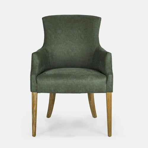 Loberon Sessel Hallmere - Soft Gepolstert - Klassischer Look - Pflegeleichter Bezug - Lesesessel - Sitzmöbel - Eschenholz - Baumwolle, grün