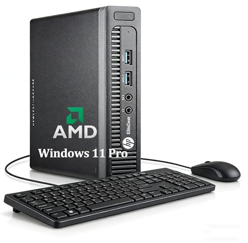 HP EliteDesk 705 G3 Mini Ordenador de Sobremesa, AMD Pro A10-8770E, 8 GB de RAM, SSD de 256 GB, Wi-FI, Bluetooth, teclado QWERTY de EE. UU., Windows 11 Pro (reacondicionado)