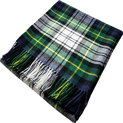 100% Lammwolle Karierte Warme und Weiche Decke Werfen Schottisch Tartan Gorden Dress Modern Reisedecke Plaid Picknick Teppich