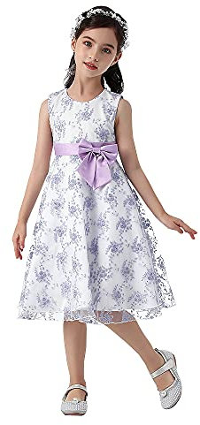 Cichic Vestito da bambina, 2-10 anni, abito da sposa, elegante, formale, Lavanda, 8-9 Anni