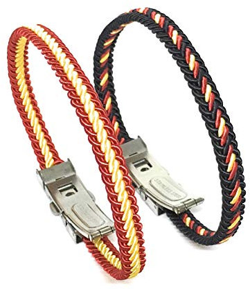 YOJAN PIEL | Pack 2 Pulseras España Hilo Trenzado con Cierre De Seguridad | Complementos de Moda Unisex para Hombres y Mujeres de Estilo Atemporal y Elegante | Regalos Originales y Exclusivos