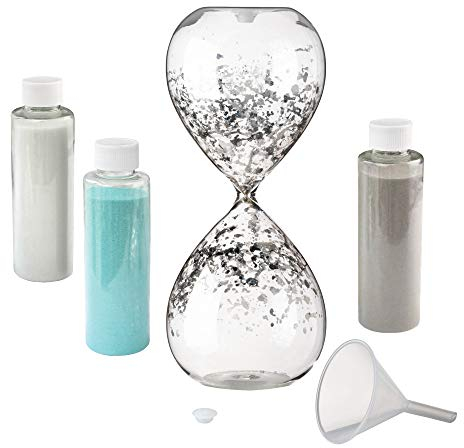 Lillian Rose Ensemble de sablier pour cérémonie de Mariage, Verre, Plastique, 8,25 x 8,25 x 21,6 cm