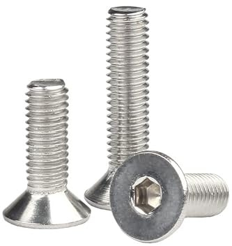 ORANXIN M4 x 45mm 50 Pcs Pernos Avellanada Acero inoxidable 304 Hexágono Casquillo del zócalo Tornillos Cabeza plana Pernos Allen Ferretería