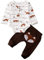 Geagodelia 3tlg Babykleidung Set Baby Jungen Kleidung Outfit Body Strampler + Hose + Mütze Neugeborene Kleinkinder Weiche Babyset Tier (0-3 Monate, Fuchs (Weiß & Braun - Langarm))