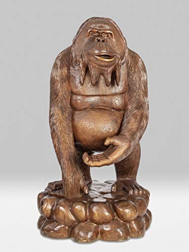 Rikmani Holzfigur Weise AFFE - Holzskulptur Orang-Utan Buschi