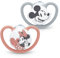 NUK Space Schnuller | 18-36 Monate | Schnuller mit extra Belüftung | BPA-freies Silikon | Disney Mickey Maus | grau und rosa | 2 Stück