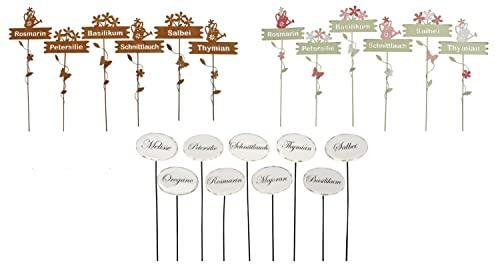 NETPROSHOP Verschiedene Sets Kräuterstecker für Ihre Beete Gartenstecker, Farbe:Bunt