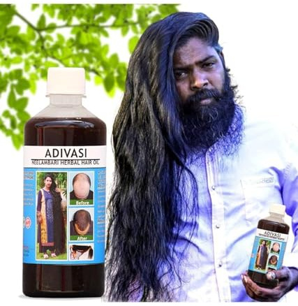 Neelambari Ayurvedic Hair Care Adivasi Kräuter-Haaröl, hergestellt von Pure Adivasi ayurvedischen Kräutern, 500 ml