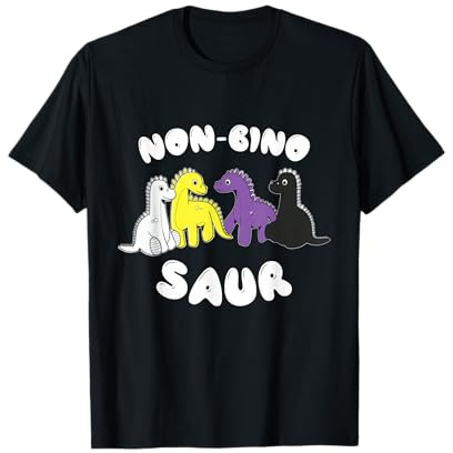 Non Binary Dino Nicht Binär Flagge T-Shirt