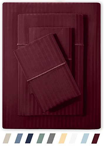 Feather & Stitch 500 TC Split King Size Bettlaken-Set, 5-teiliges Bettlaken-Set, 2 Spannbettlaken für Doppelbett, 1 Kingsize-Bettlaken und 2 King-Size-Kissenbezüge, 45,7 cm tiefe Taschen, Satingewebe