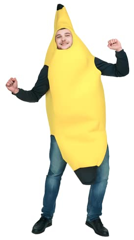 thematys Lustiges Bananen Kostüm – Spaßiger Onesie für Karneval, Fasching & Mottopartys, Einheitsgröße 160-185cm