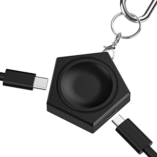 lepmok Portable Charger for Samsung Galaxy Watch 5 Series/4 Series/3/Active 2/1, Magnetic Keychain Wireless Charger with USB C & Micro Port