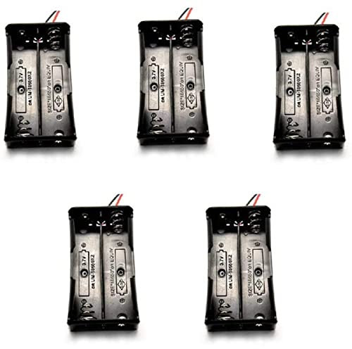 MACHSWON 5pcs 18650 Battery Case Holder 2 Slot Parallel Batteries Clip Box 3.7V Household Battery Holders