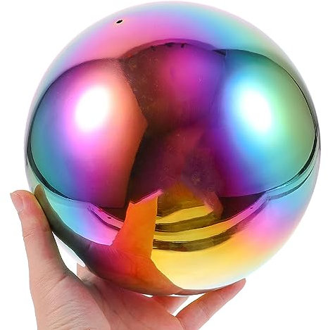Healvian Jardin Anti-Large Boule Décoration Extérieure Ornements De Pelouse en Plein Air Décor De Pelouse Regardant Sphère Jardin Regardant Globe Sphères De Miroir De Jardin Sphère De