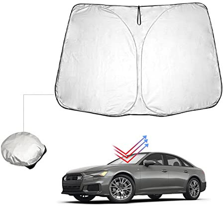BIBIBO Audi A6 A7 Frontscheibenabdeckung Kompatibel mit Audi A6（C8/4K） 2019-2022 / Audi A7 (4K8) 2.Gen 2019-2022, Sonnenschutz Auto Frontscheibe Faltbar, Hitzeschutz Auto gegen UV-Strahlen