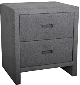 Belanoti Essence Nachttisch 1er Set oder 2er Set Nachtschrank Lara Dunkelgrau Nachtkästchen mit Zwei Schubladen Bedsite Table Vollpolster Kommodenschrank Nachtkommode Nachtkonsole