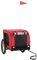 vidaXL Fahrradanhänger für Hunde, Hundeanhänger mit Reflektoren Flagge, Hundetransporter Maximale Belastbarkeit 45kg, Rot Schwarz Oxford-Gewebe Eisen