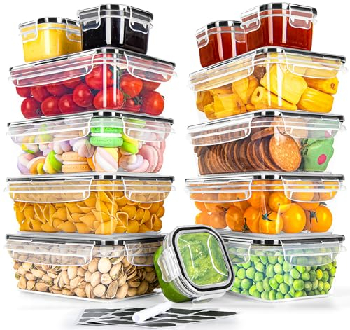 GoMaihe Frischhaltedosen mit Deckel 13er-Set Luftdichte Plastik Vorratsdosen Set Aufbewahrungsbox Küche Klein Gefrierdosen, Mikrowellen Spülmaschinen und Gefriergeeignet, BPA-frei