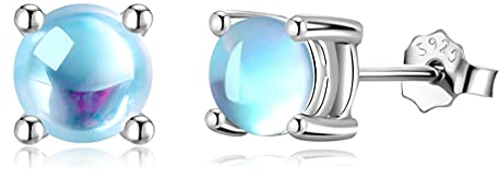 TIZU 925 Boucles d'oreilles en argent pierres de lune pour adolescentes cadeaux bijoux