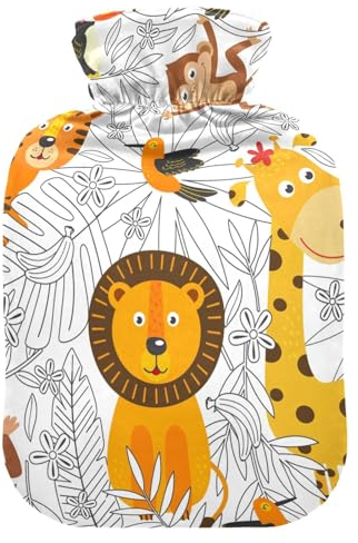 ISAOA Jungle Forset Animals Löwe Tiger Wärmflasche, S