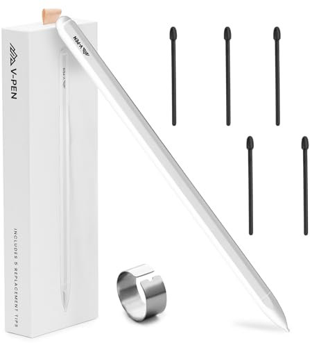 V-Pen EMR Stylus 2 penne di ricambio con gomma digitale + 5 punte, sensibilità del livello di pressione 4096 e rifiuto del palmo, penna digitale con penna compatibile con Kindle Scribe e tablet,