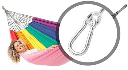 The Relax Company - Hängematte Sounds of OneLove mit aufhängung - Rosa - 350x160 cm - Belastbarkeit 160kg