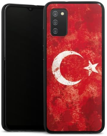DeinDesign Silikon Hülle kompatibel mit Samsung Galaxy A02s Case schwarz Handyhülle Türkei Flagge Mond