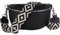 MIRROSI® Bauchtasche Damen, Echtleder, Made in Italy, Umhängetasche, Brusttasche, Crossbody Bag (1 Tasche & 2 Gurte) (Schwarz (Rhombus), Große Tasche (28x18x9cm))