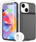 BOPPS Battery Case for iPhone 13/13 Pro/14/14 Pro, Ultra-Slim 7000mAh Charger, 15W Fast Charging, Anti-Slip Soft TPU Protection for 6.1-inch Models - Black