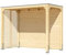 CHILLROI® Karibu moderner Gartenpavillon mit Flachdach, Selbstklebender Dachfolie, wetterfest und stabil, für Garten, Terrasse und Outdoor-Bereich (Pavillon mit Rückwand + 1 Seitenwand)