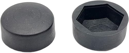 Cache-boulons, capuchons à vis, M6 M8 M10, capuchon de protection en forme de dôme noir, couvre l'écrou hexagonal extérieur exposé en plastique PE(M10x16(20pcs))