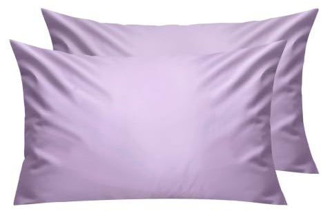 Lirex Kissenbezüge 2er Pack, 300 Fadendichte, 100% Baumwolle, Bequem und Atmungsaktiv, 30 x 50 cm, Violett