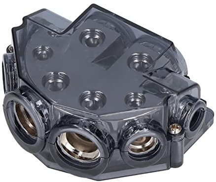 AOWINHIT 6 Way Power Fuse Distribution Block Ground Cable Splitter 0 Gauge 2/4/8 Gauge Out Car Audio Amp