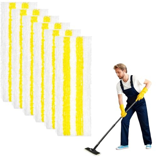 6 Stück Wischmopp Ersatzbezug Set für Kärcher Dampfreiniger Easyfix SC 1, SC 2, SC 3, SC 4, SC 5 Bodendüse Mikrofaser Mop Zubehör Ersatz-Mikrofasertuch Set Universal Bodentuchset für alle Bodenarten