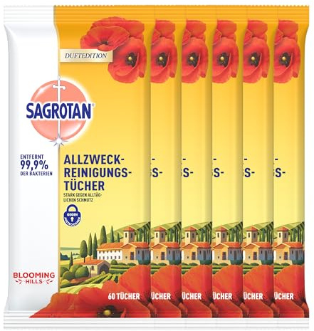 Sagrotan Allzweck-Reinigungstücher Blooming Hills 6 x 60 Feuchttücher