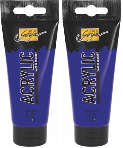 Kreul 84114 - Solo Goya Acrylic, 100 ml Tube in violett, cremige vielseitig einsetzbare Acrylfarbe in Studienqualität, auf Wasserbasis, schnell und matt trocknend, gut deckend, wasserfest