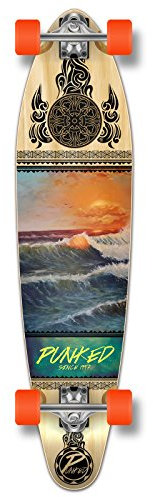 Yocaher Graphic Series Skateboard-Longboard mit BlackWidow Premium 80A Griffband, Aluminium-Truck, ABEC9-Kugellager, 71 mm Skateboard-Räder (Wavenszene)