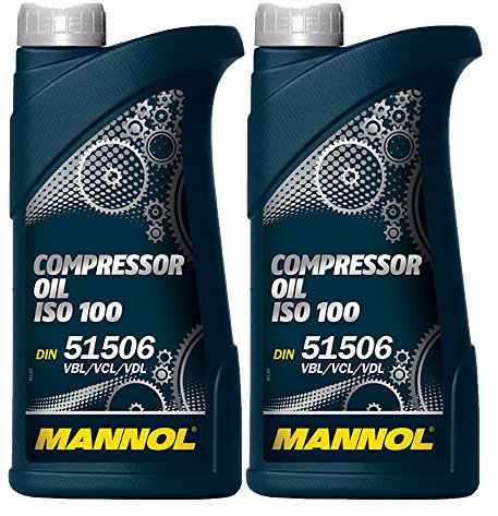 2 x 1L MANNOL Compressor Oil ISO 100 / DIN 51 506 VBL, VCL & VDL